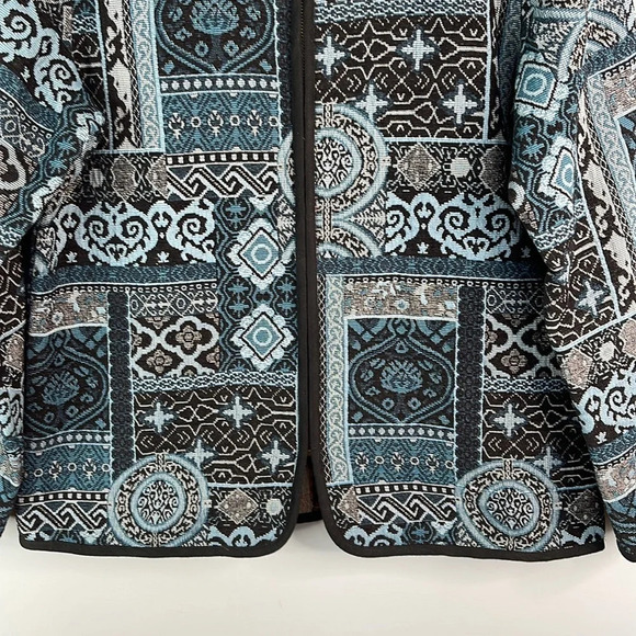 VINTAGE Tradition Country Collection Blue Tapestry Jacket Patchwork M - Picture 5 of 10